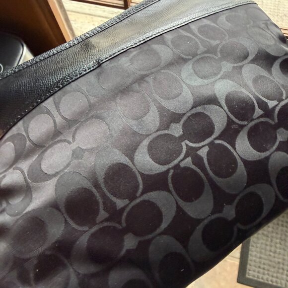 Coach Demi Bag Signature Jacquard Crossbody Black Leather Trim Silver Hardware - Picture 13 of 16